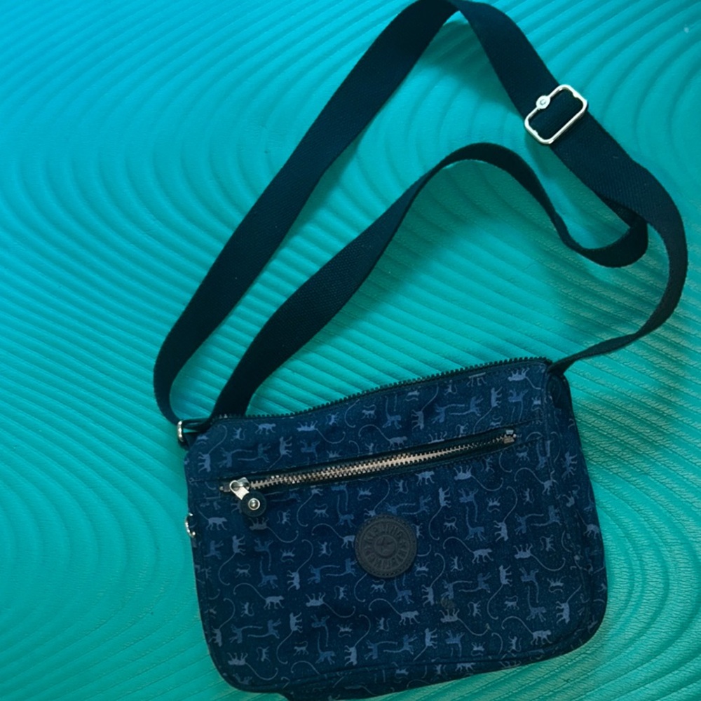 Kipling Callie Crossbody Bag - Navy Blue with Monkey Print